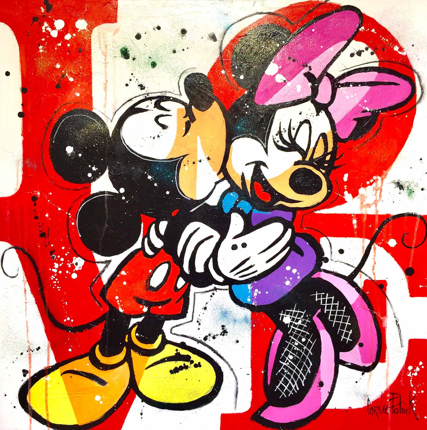 mickey and minnie love drawings