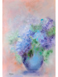 Martine Grégoire, Le bouquet d’hortensias bleus, painting -  Artalistic online contemporary art buying and selling gallery