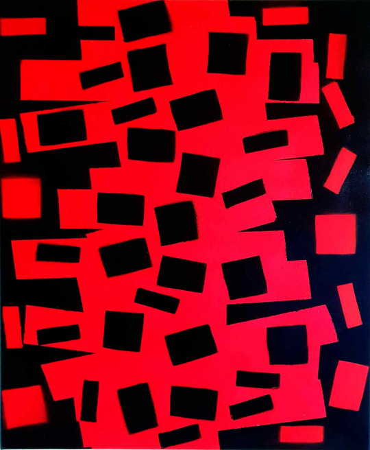 Tetris 3D rouge et noir